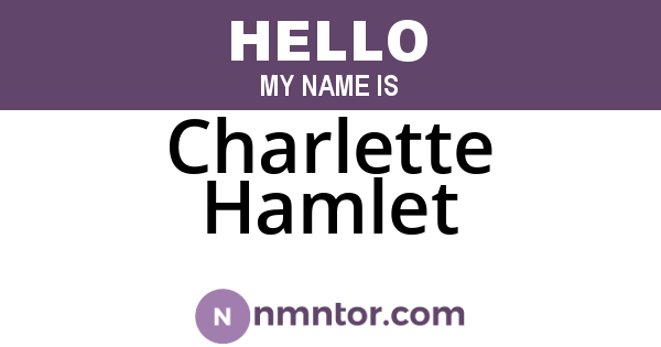 Charlette Hamlet