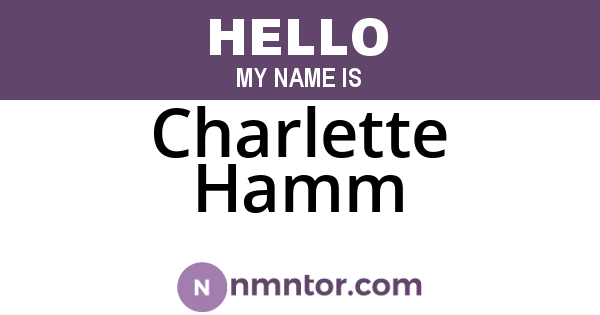 Charlette Hamm