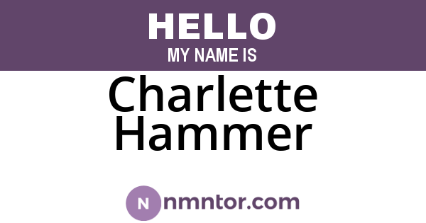 Charlette Hammer