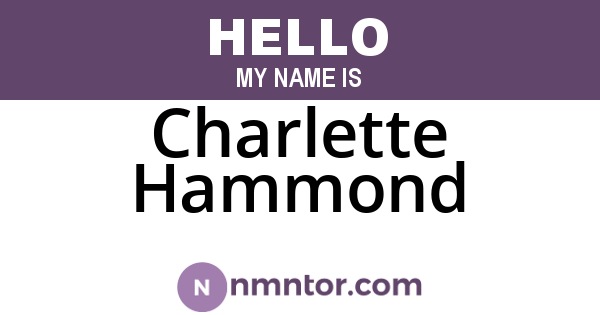 Charlette Hammond