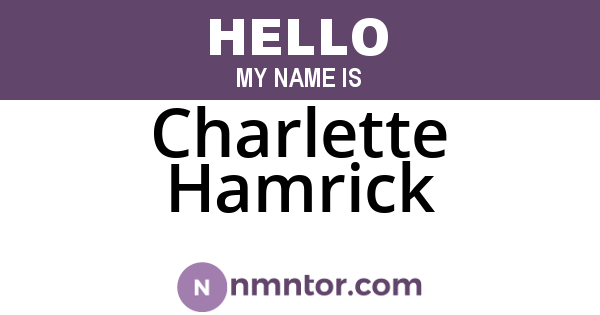 Charlette Hamrick