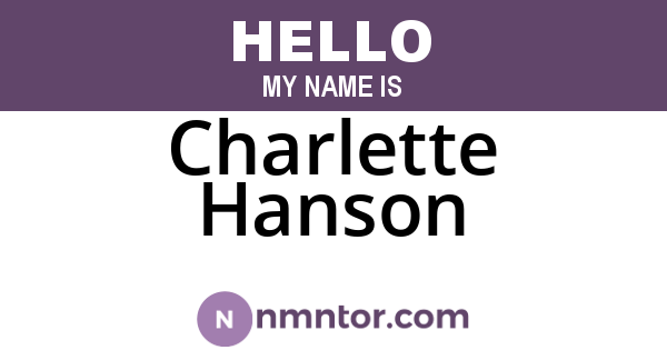 Charlette Hanson