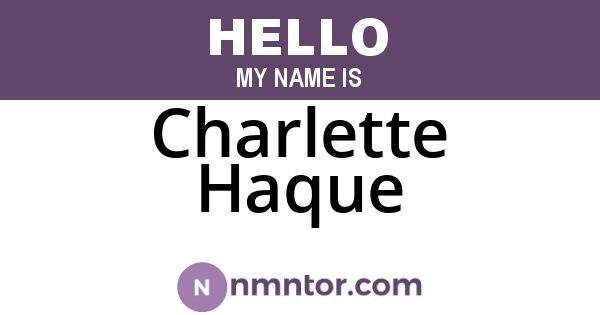 Charlette Haque