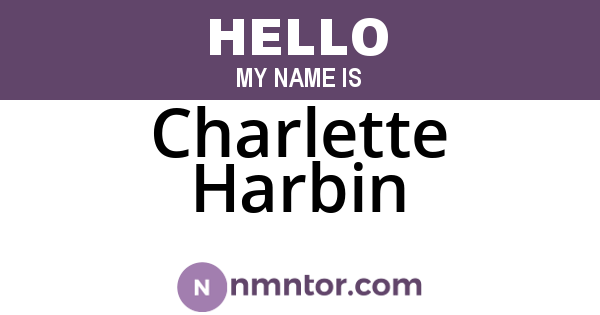 Charlette Harbin