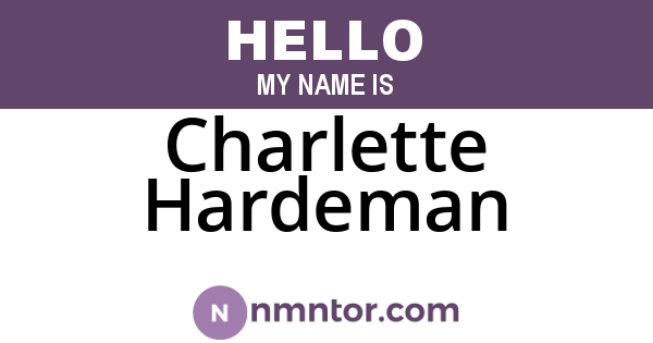 Charlette Hardeman