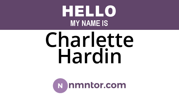Charlette Hardin