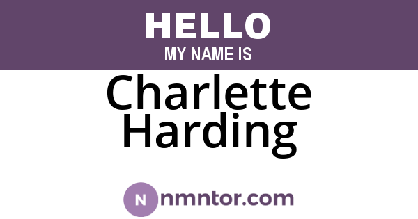 Charlette Harding