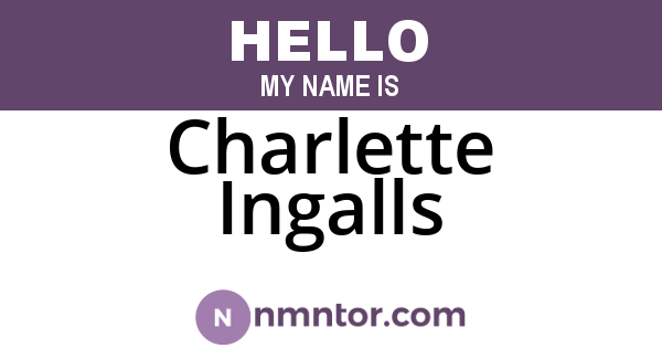 Charlette Ingalls