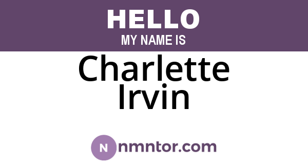 Charlette Irvin