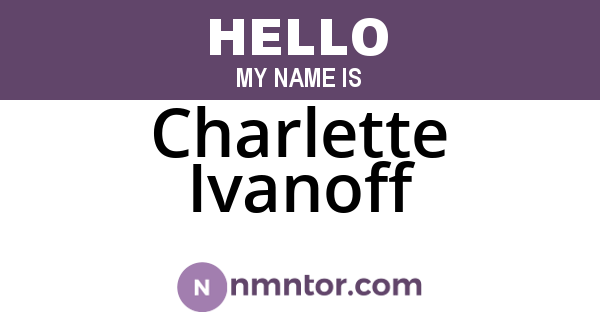 Charlette Ivanoff