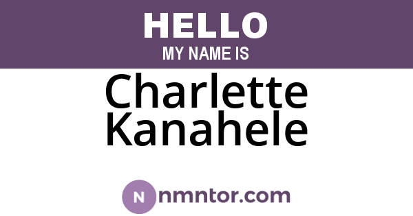 Charlette Kanahele
