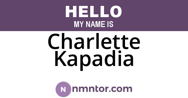 Charlette Kapadia