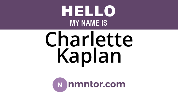Charlette Kaplan