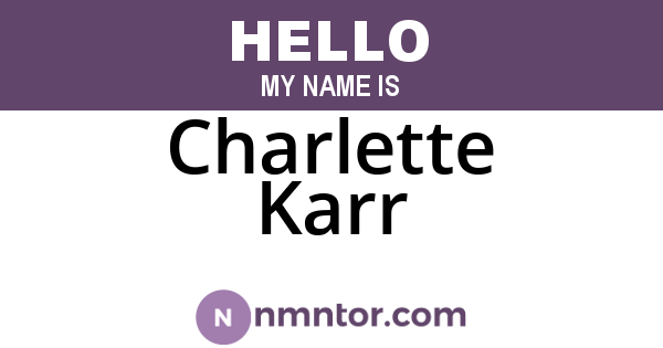 Charlette Karr
