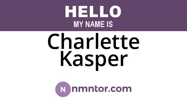 Charlette Kasper