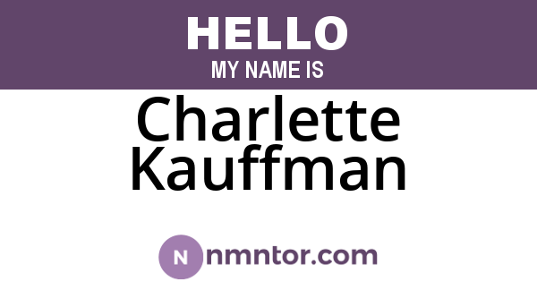Charlette Kauffman