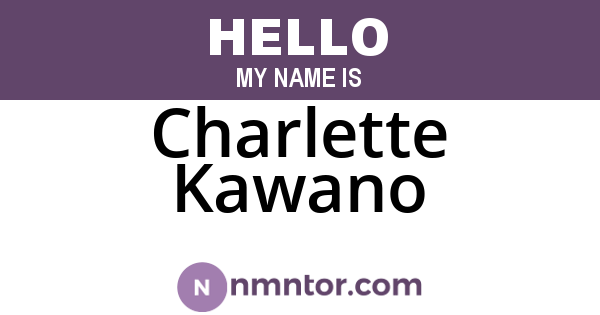 Charlette Kawano