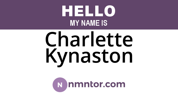 Charlette Kynaston