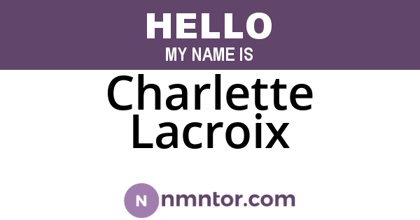 Charlette Lacroix