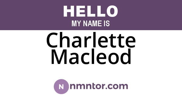 Charlette Macleod
