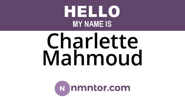 Charlette Mahmoud