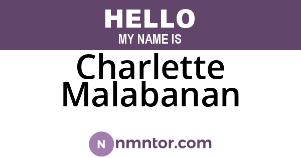 Charlette Malabanan