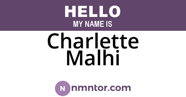 Charlette Malhi