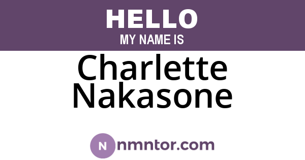 Charlette Nakasone