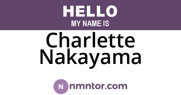 Charlette Nakayama