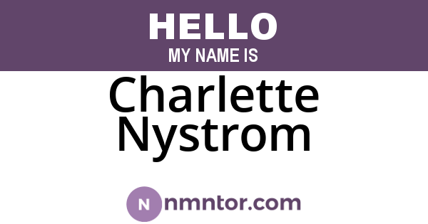 Charlette Nystrom