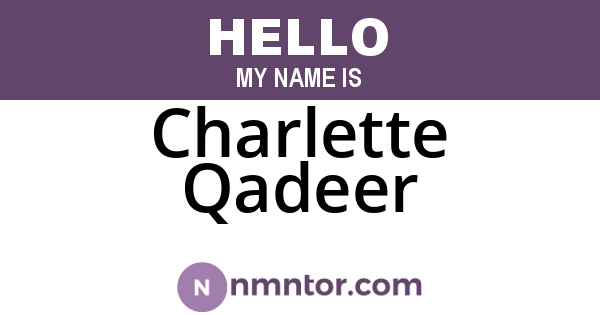 Charlette Qadeer