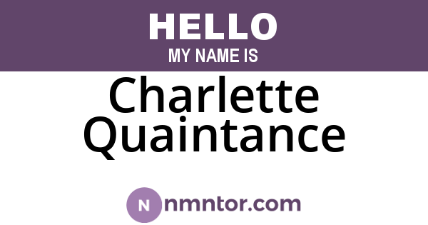 Charlette Quaintance