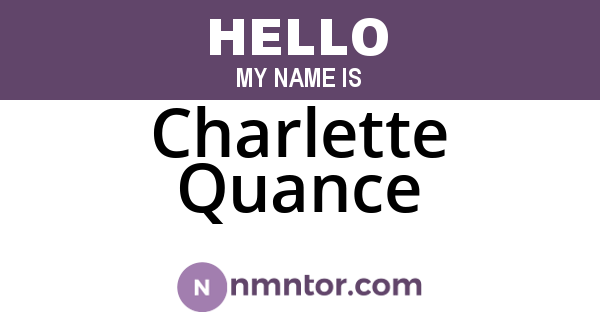 Charlette Quance