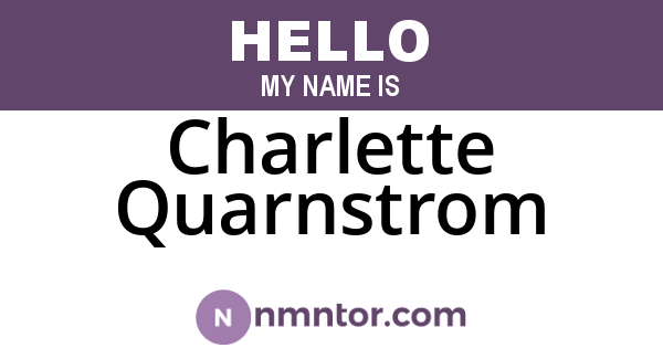 Charlette Quarnstrom