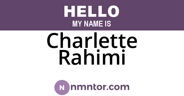 Charlette Rahimi