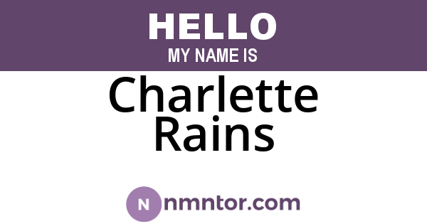 Charlette Rains