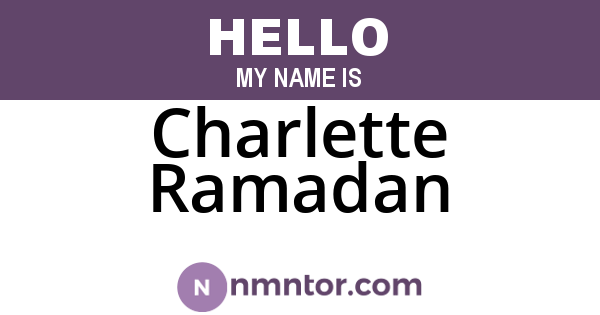 Charlette Ramadan
