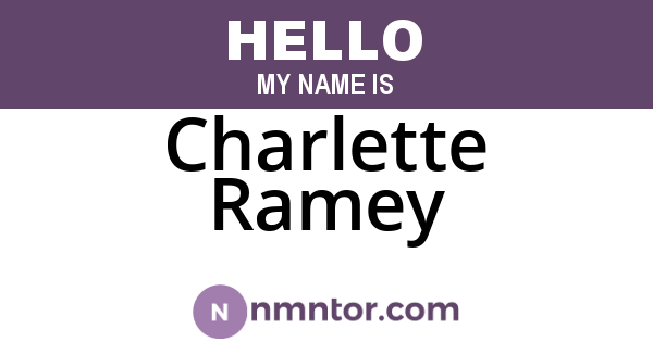Charlette Ramey