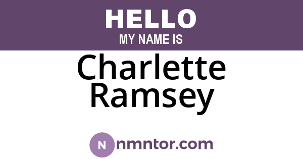 Charlette Ramsey