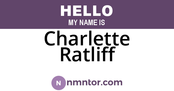 Charlette Ratliff