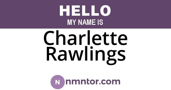 Charlette Rawlings
