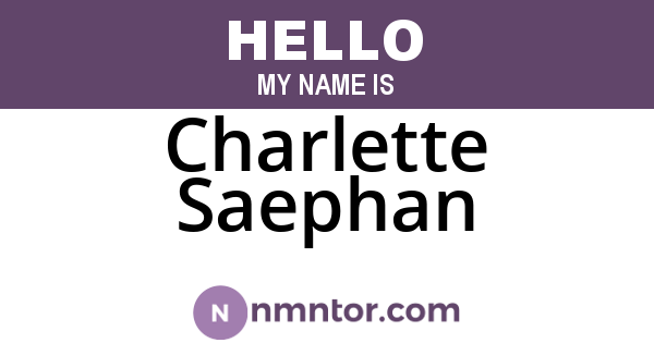Charlette Saephan