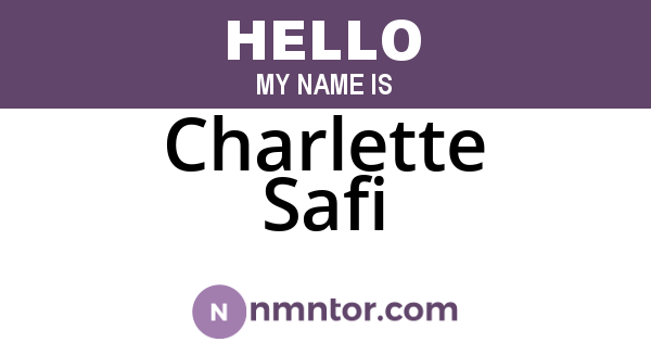 Charlette Safi
