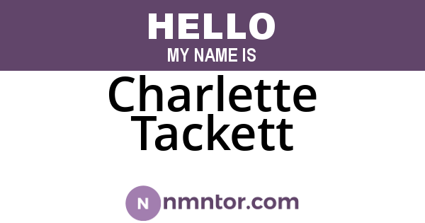 Charlette Tackett