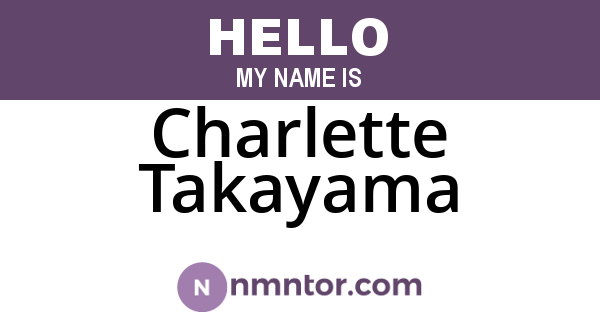 Charlette Takayama