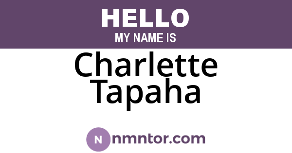 Charlette Tapaha