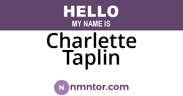 Charlette Taplin