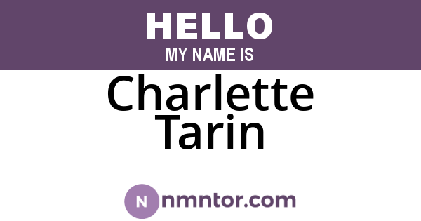 Charlette Tarin