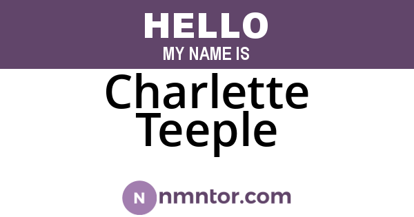 Charlette Teeple
