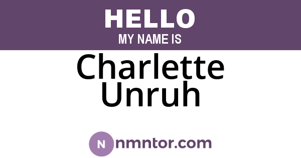 Charlette Unruh